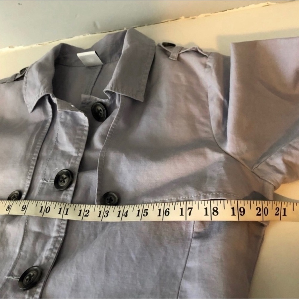 CAbi Blue/Gray Tanner Trench Coat Sz.M - Picture 3 of 16